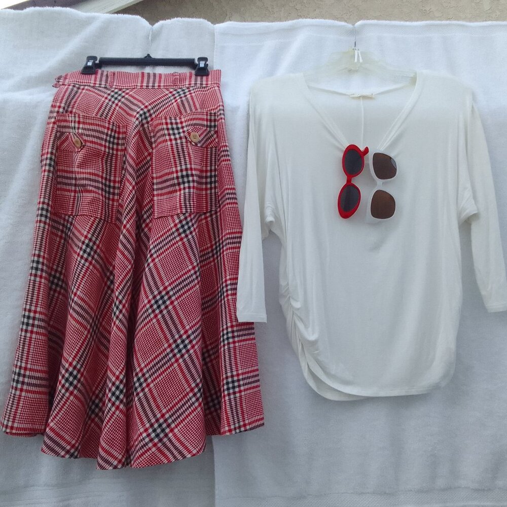 Bundle well-cut full-length skirt, Misia top & 2 sunglasses